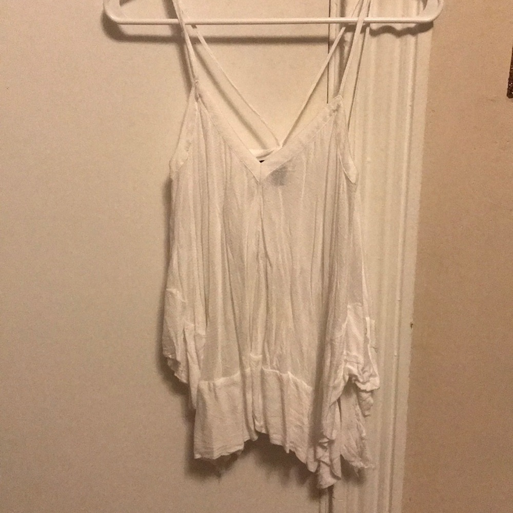 Flowy white tank